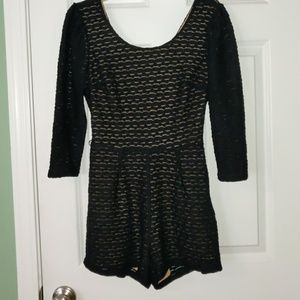 Ark & Co 3/4 Sleeve Sheer Shorts Romper